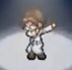 a picture of neil watts from “to the moon” dabbing.